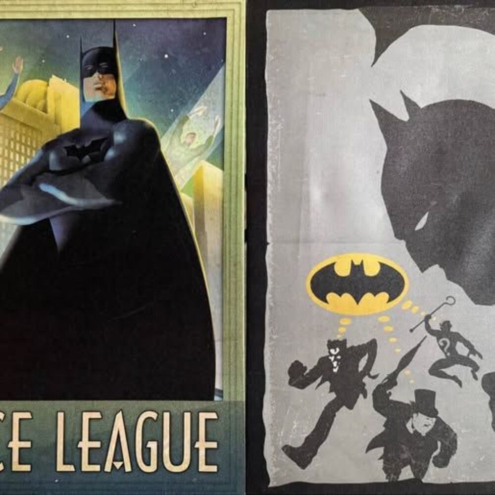Set of 3 Batman Justice League Super Hero Wall Art Canvas Framed Decor